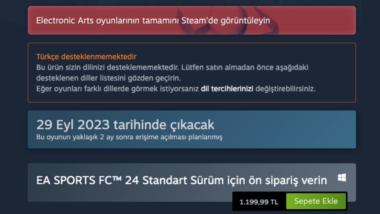 FC 24 Türkçe dil desteği
