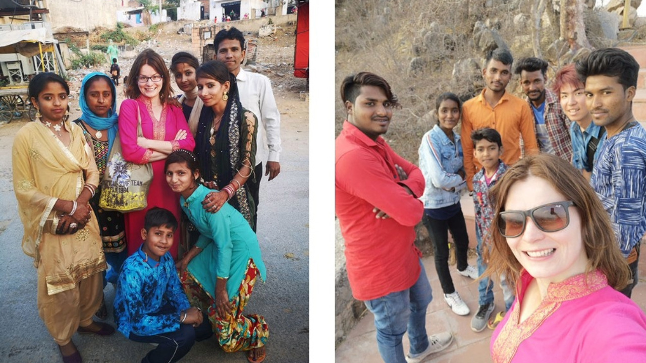 Hindistanlı Çocuklarla Selfie