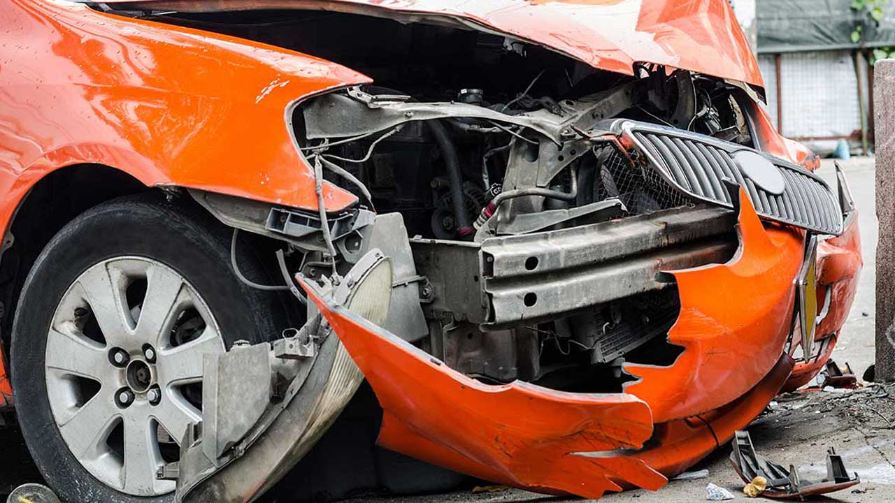 orange car crash