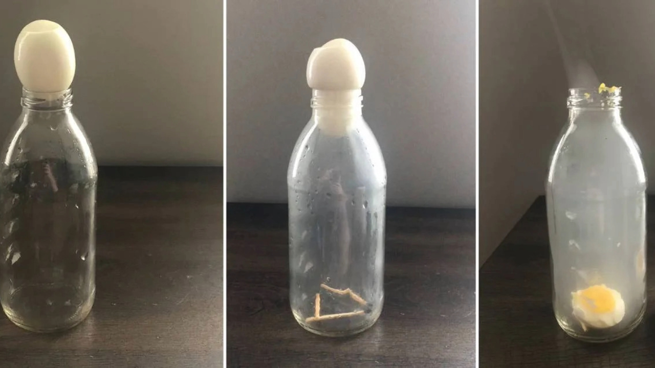 Bottle eating egg experiment