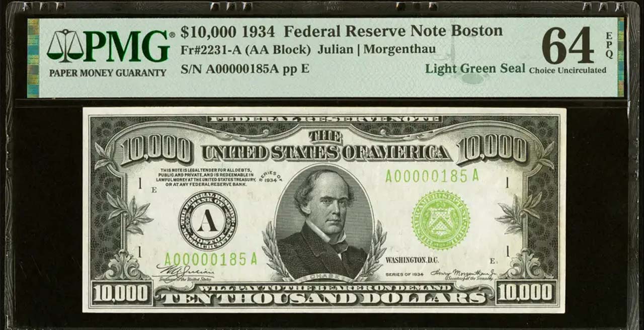 10 bin dolarlık banknot