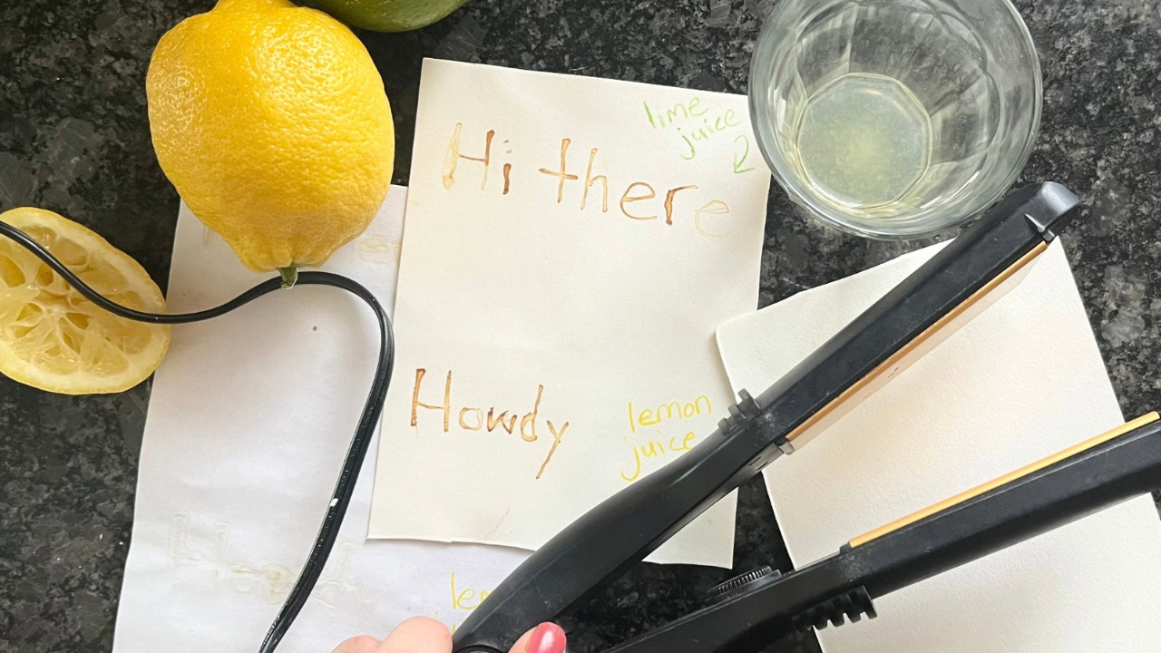 Secret writing experiment with lemon