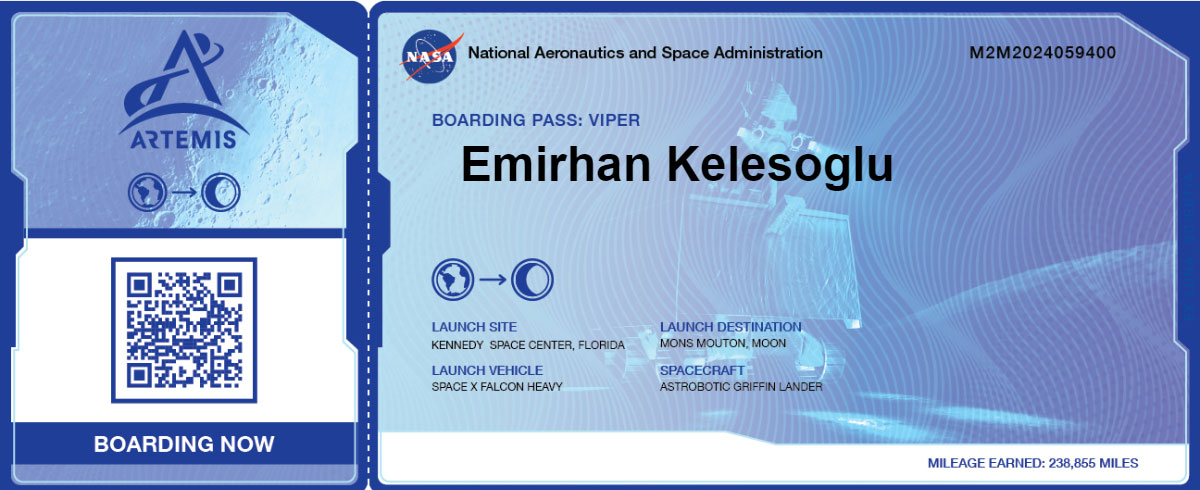 NASA Boarding Pass