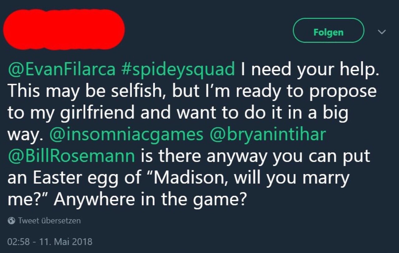 Marvel's Spider-Man evlilik teklifi