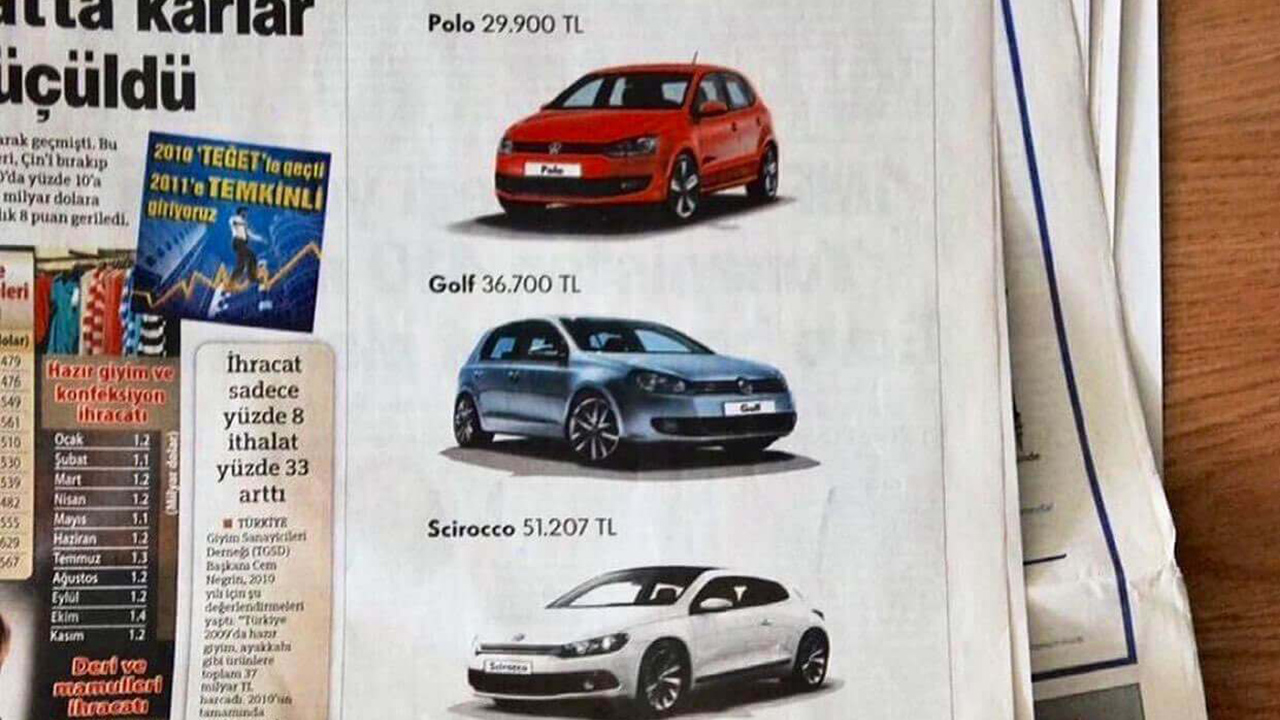 Eski Volkswagen Araç Fiyatları