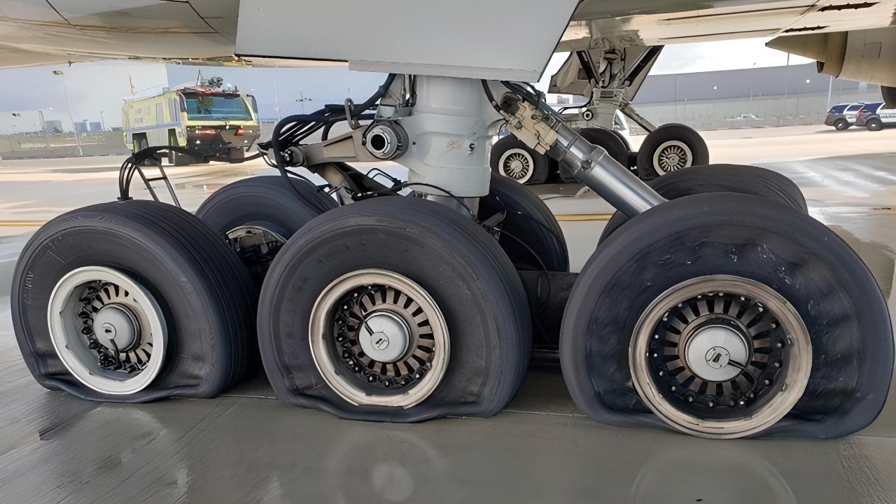Why don't airplane tires burst?