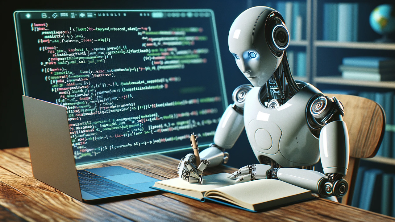 Artificial intelligence, robot is studying