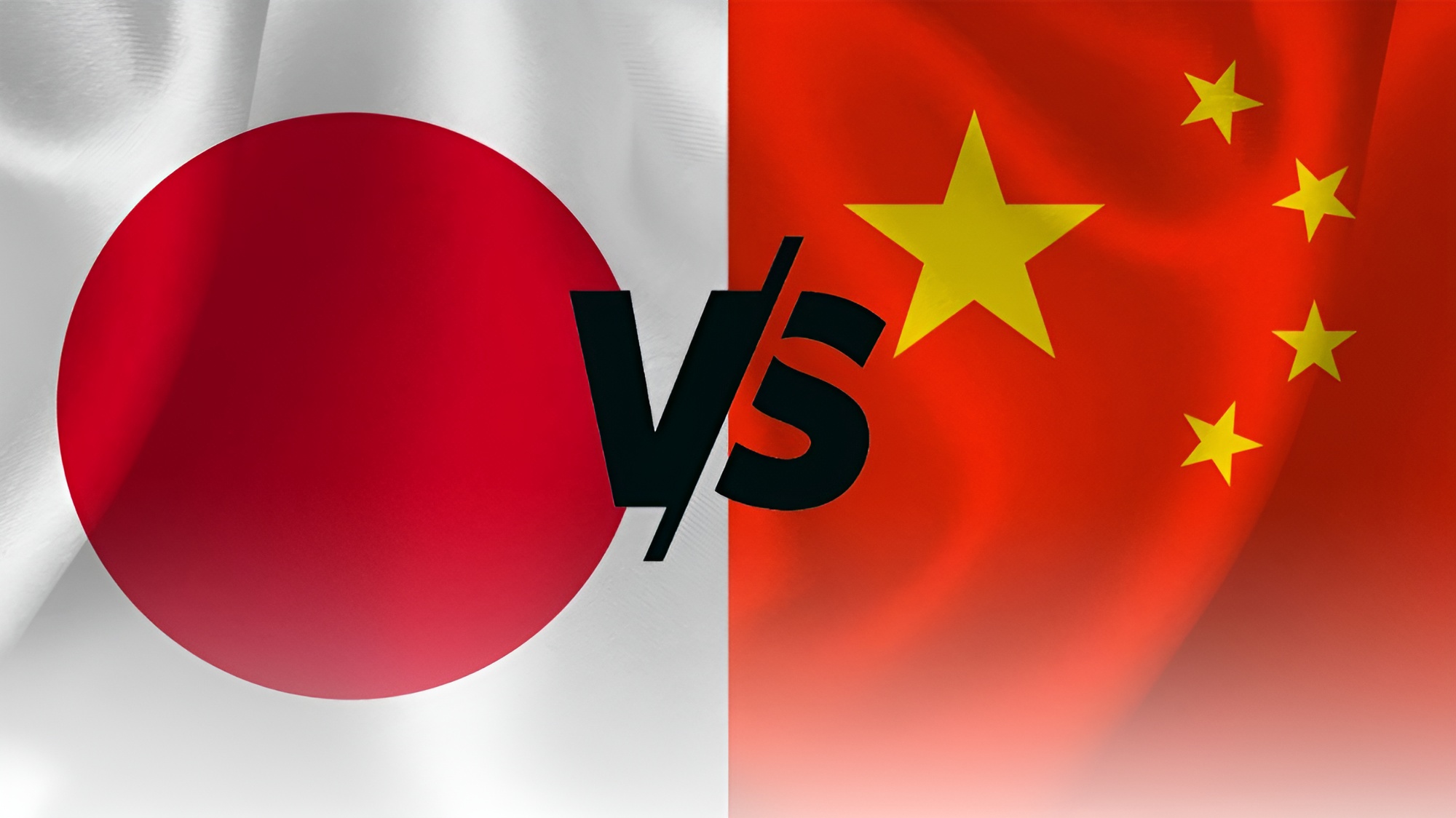Japonya vs Çin bayrakları