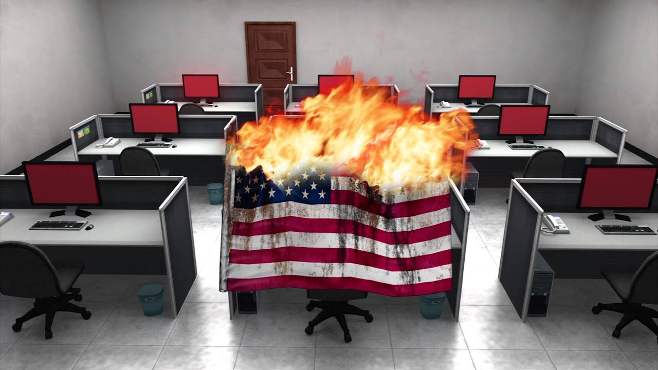 Shamoon burning american flag