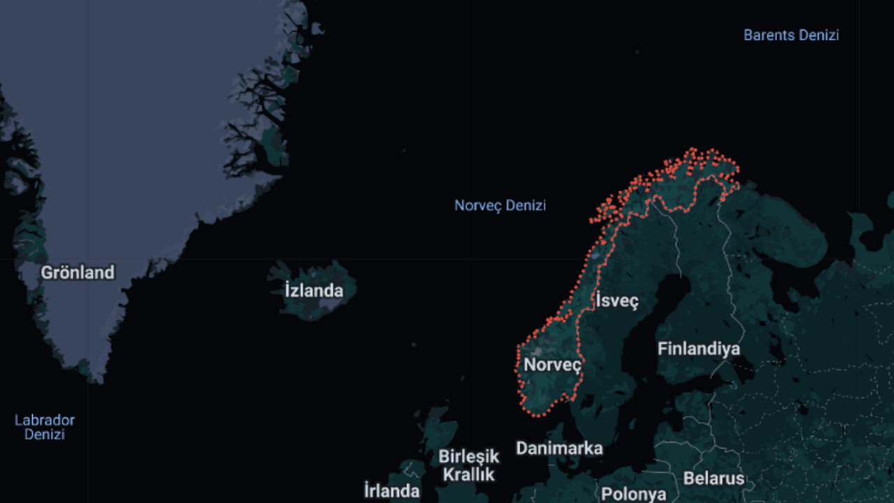 Geographic location of Norway