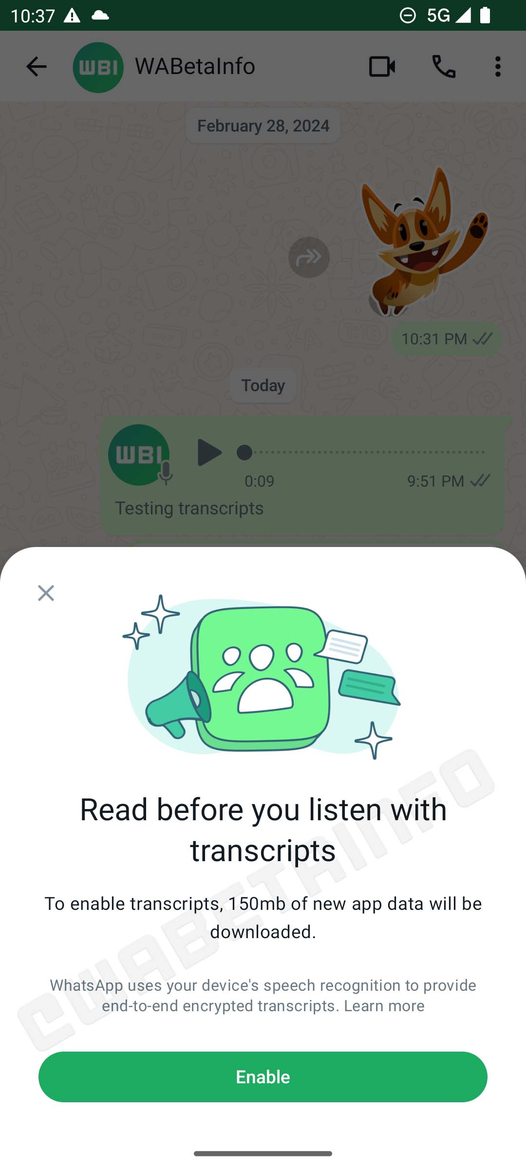 WhatsApp sesli mesajları metine dönüştürme
