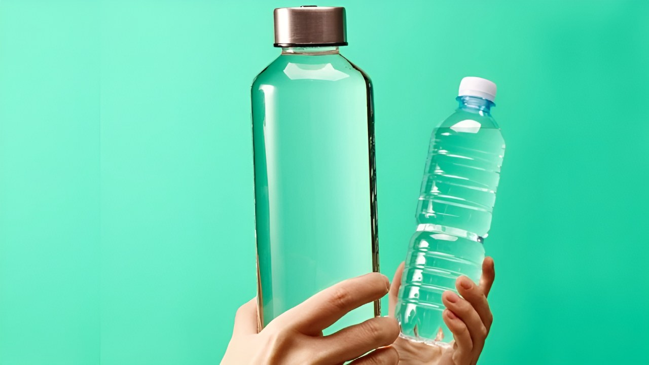 Plastic and glass bottle
