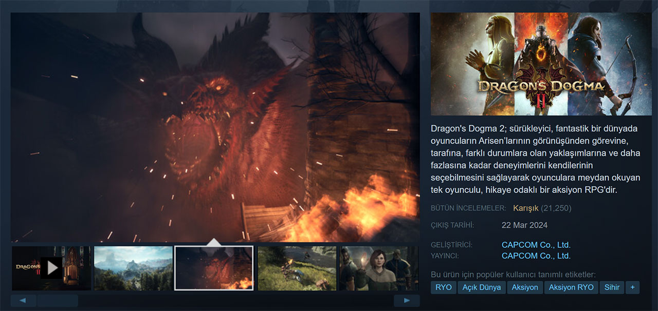 Oyuncuların Heyecanla Beklediği Dragon’s Dogma 2, Steam İncelemelerinde Âdeta Yerden Yere Vuruldu
