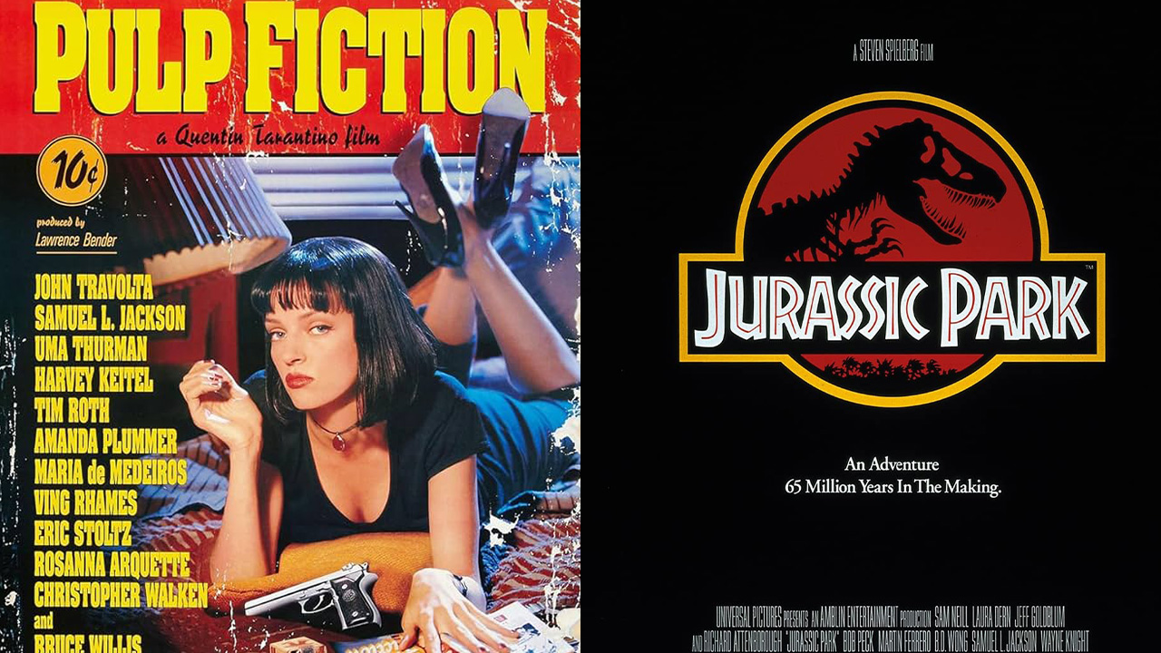 Pulp Fiction ve Jurassic Park film afiş
