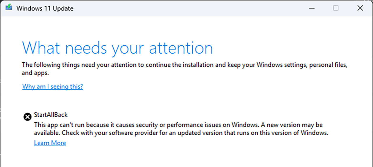 Microsoft, Windows 11’de Kişiselleştirme Uygulamalarını Engelliyor: Kullanana Windows Güncellemesi Yok