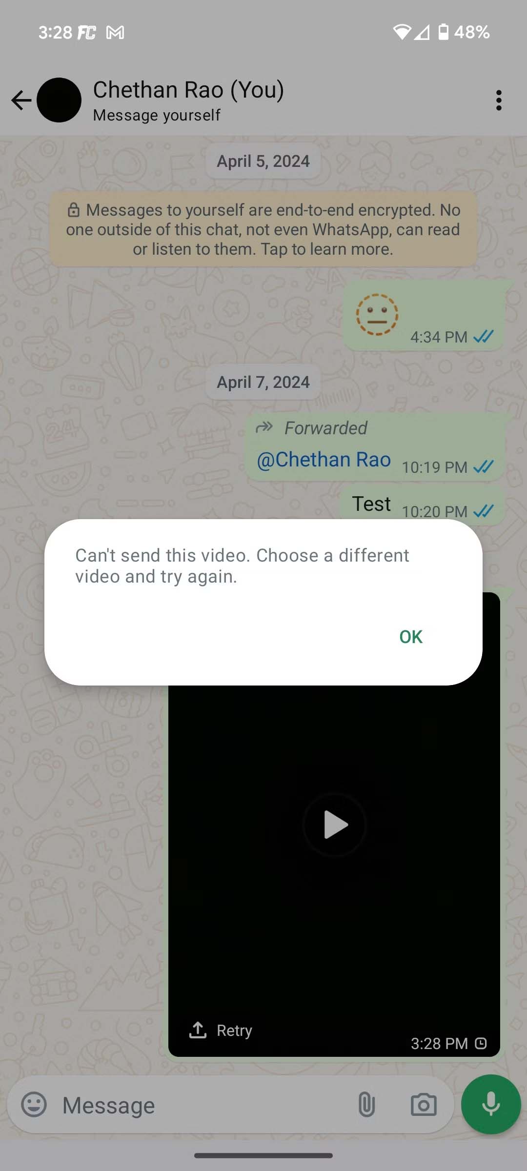WhatsApp’ta Tuhaf Bir Hata  Ortaya Çıktı: Bazı Telefonlarda Video Gönderilemiyor!