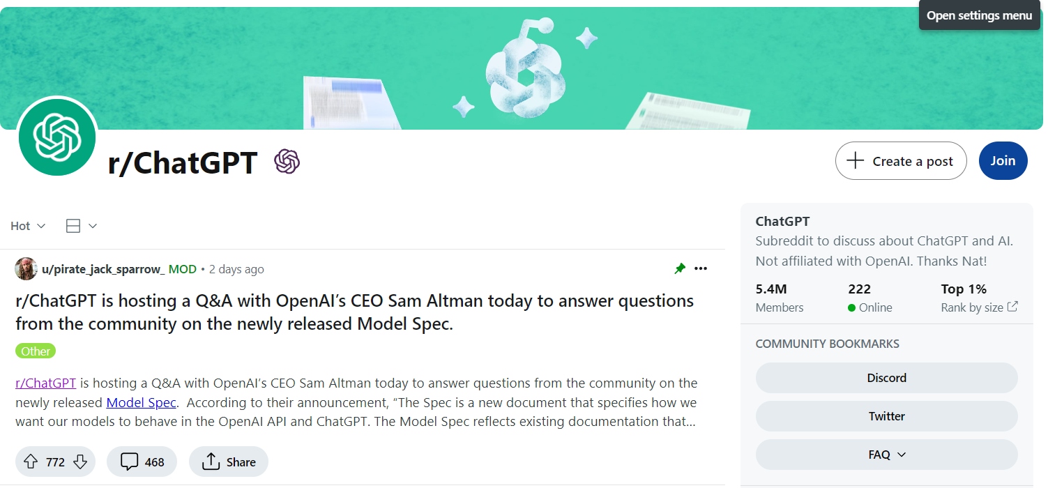 Diğer Şirketlerin İçeriklerini İzinsiz Kullanmasıyla Bilinen OpenAI, Reddit’teki “ChatGPT” Topluluğuna Logosunu Kullanıyor Diye Telif Attı