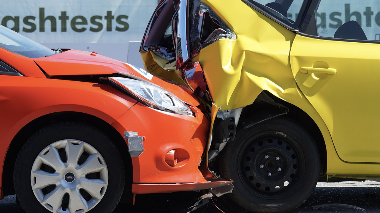 Which vehicle will suffer more damage in a rear-end collision?