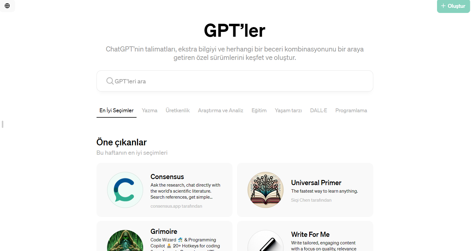 Kendi ChatGPT’nizi Oluşturup Diğer Kullanıcılarla Paylaşmanızı Sağlayan GPT Store, Artık Ücretsiz Kullanıcılara da Açık Olacak
