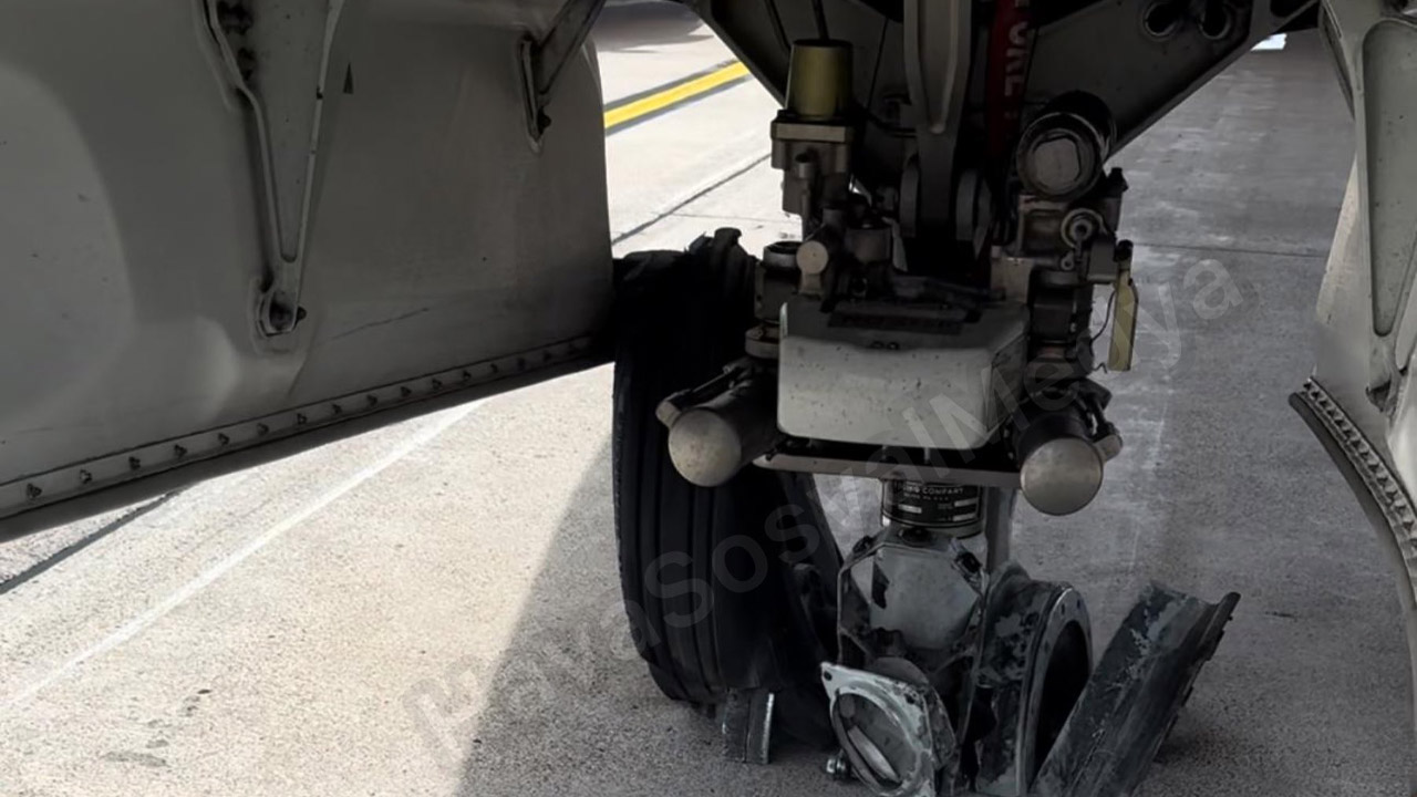 Passenger plane tire burst