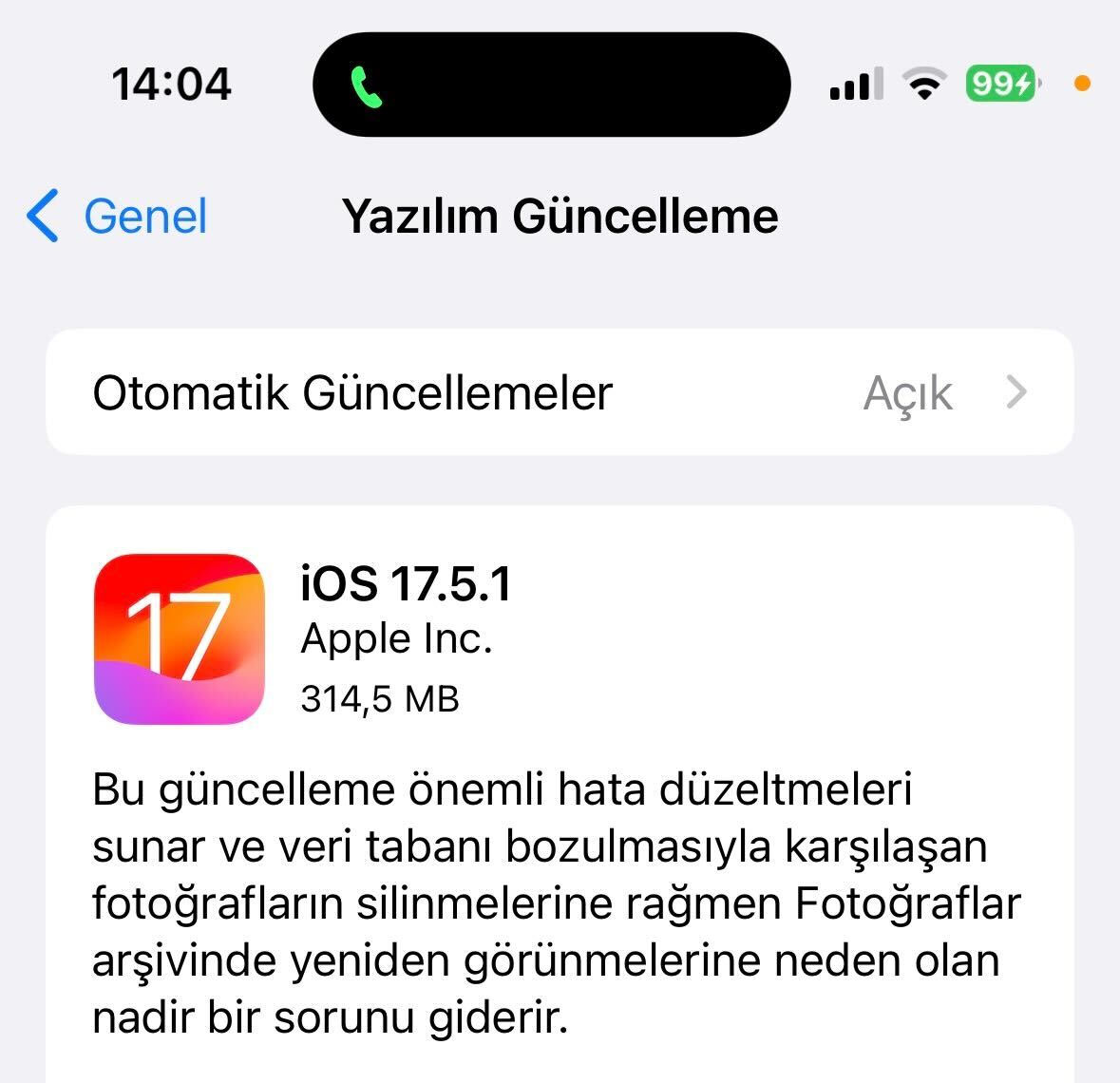 iOS 17.5.1 Güncellemesi Yayımlandı: iPhone’larda Silinen Fotoğrafların Geri Gelmesi Sorunu Çözüldü